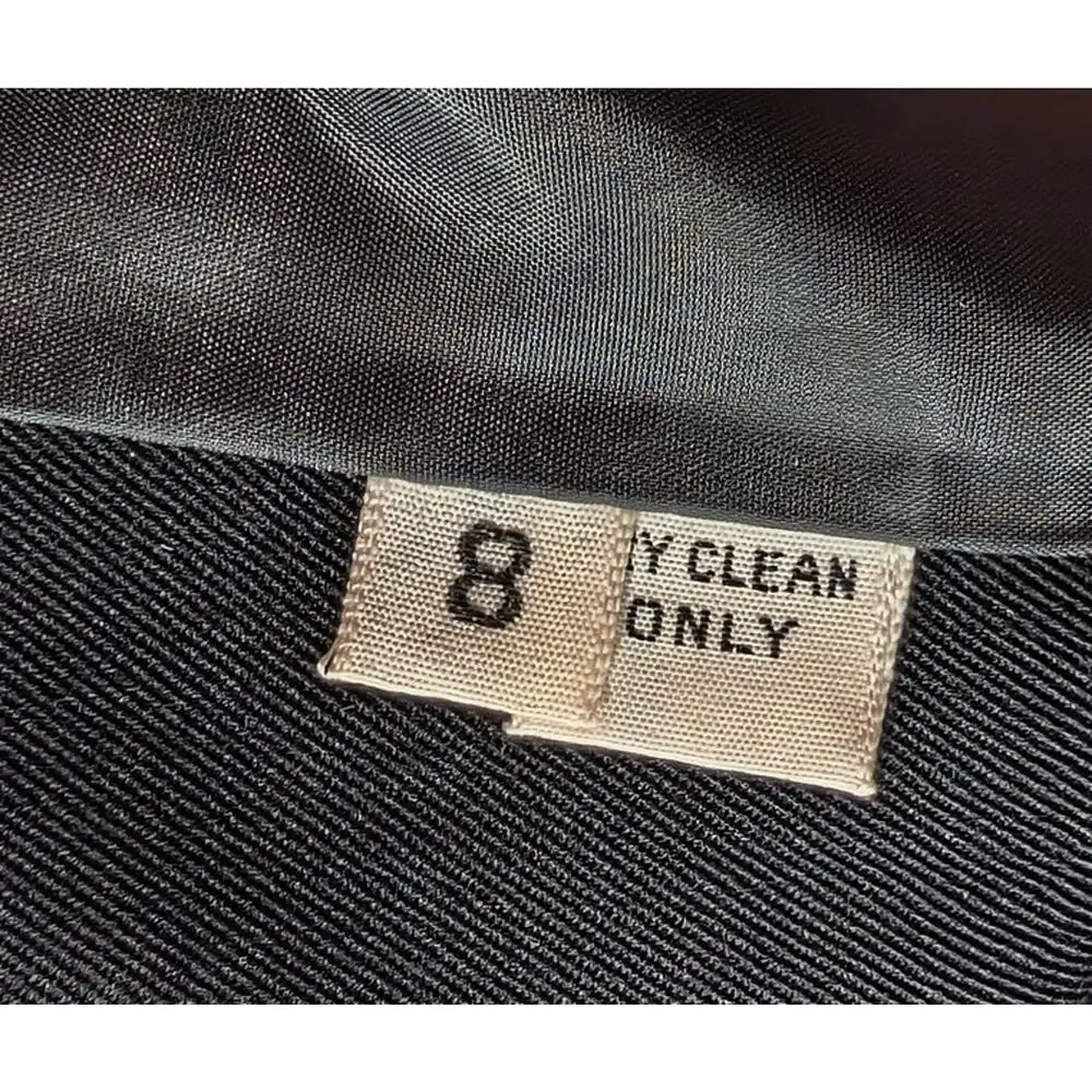 Vintage 70s Skirt Suit Calvin Klein Black Jacket Business Size 8 10 IGLWU - Picture 13 of 16
